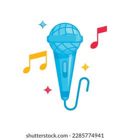 Singing icon illustration. Mic icon vector for decoration element