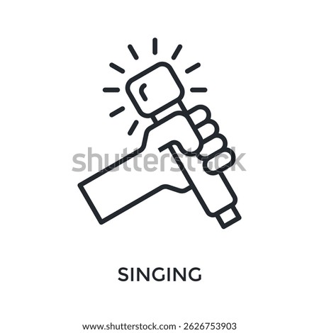 Singing Icon Outline Style. Vector Illustration For Graphic Design