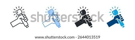 Singing Icon Set Multiple Style. Design In Outline, Blue, Glyph, Dual Tone