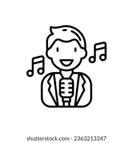 Icono de canto en vector. Ilustración