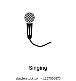 Singing icon vector isolated on white background, logo concept of Singing sign on transparent background, filled black symbol