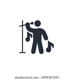 singing icon. vector.Editable stroke.linear style sign for use web design,logo.Symbol illustration.