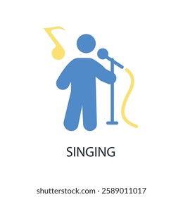 singing icon. vector.Editable stroke.linear style sign for use web design,logo.Symbol illustration.