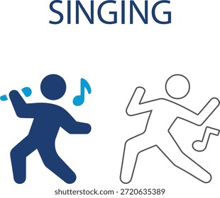 Ícones de canto, Ilustração vetorial de arte de linha