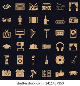Singing icons set. Simple style of 36 singing vector icons for web for any design