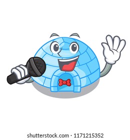 Singing igloo ice house isolated on mascot