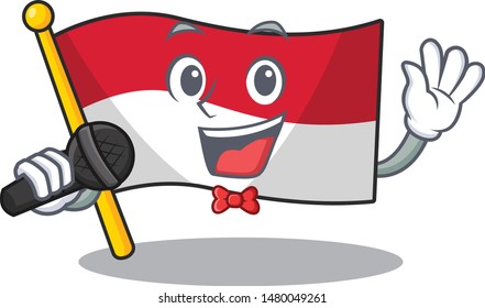 Singing indonesian flag folded  