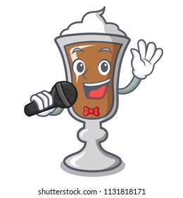 Singing irish coffee mascot cartoon
