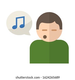 Singing isolated flat vector icon