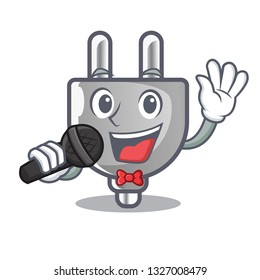 Singing isolated power plug in the mascot