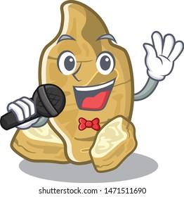 Singing jerusalem artichoke isolated in the cartoon