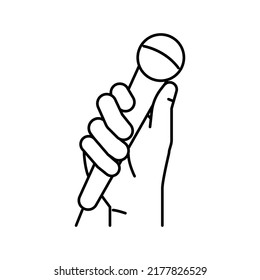 vector de icono de línea de karaoke. cantando un cartel de karaoke. símbolo de contorno aislado ilustración negra