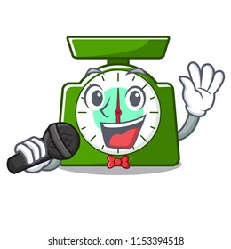 Singing kitchen scale mascot cartoon