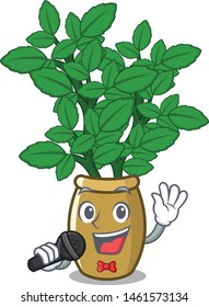 Singing lemon balm in the cartoon shape
