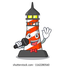 Singing lighthouse on the beach mascot