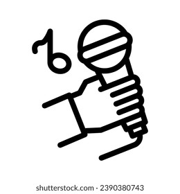 gráfico vectorial de ilustración de icono de línea de canto. Ilustración de elemento simple gráfico vectorial, adecuado para aplicaciones, sitios web y presentaciones aisladas en fondo blanco