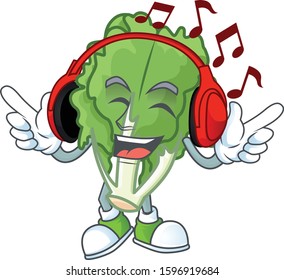 Singing and Listening music endive cartoon character