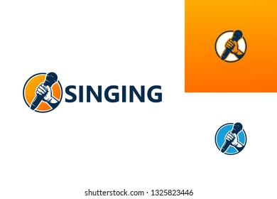 Singing Logo Template Design Vector, Emblem, Design Concept, Creative Symbol, Icon