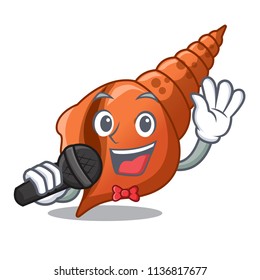 Singing long shell mascot cartoon