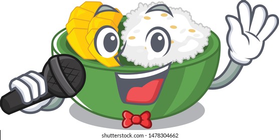 Singing mango sticky rice in the cartoon