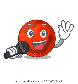 Singing mars planet mascot cartoon