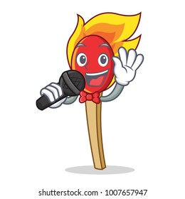 Singing match stick mascot cartoon