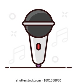 Singing mic icon design, vector design of electronic mic 