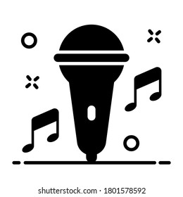 Diseño de ícono de micrófono cantante, diseño vectorial de micrófono electrónico 