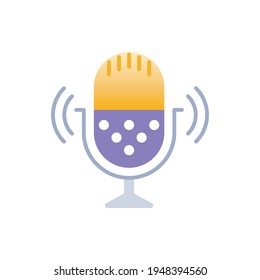 Singing mic Vector Flat Illustration Style icon. EPS 10