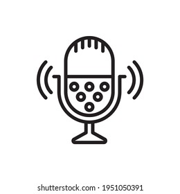 Singing mic vector outline icon style illustration. EPS 10 file