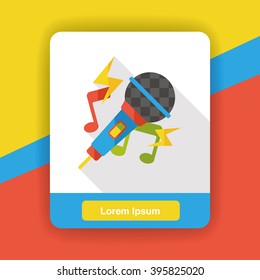 singing microphone flat icon