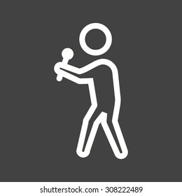 Singing, microphone, music icon vector image. Can also be used for activities. Suitable for use on web apps, mobile apps and print media.