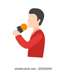Singing, microphone, music icon vector image. Can also be used for activities. Suitable for use on web apps, mobile apps and print media.