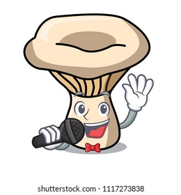 Singing milk mushroom mascot cartoon