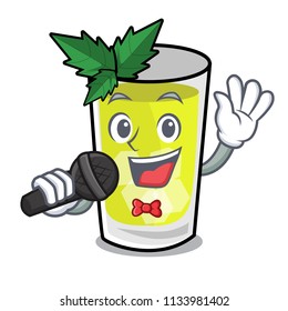 Singing mint julep mascot cartoon