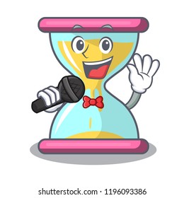 Singing modern hourglass on the table cartoon