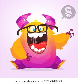 Singing monster cartoon. Halloween monster character design