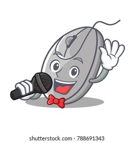 Singing mouse mascot cartoon style