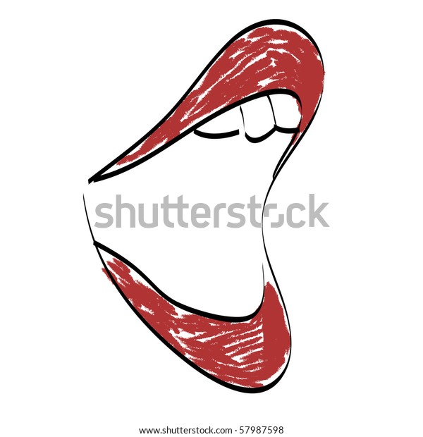 Singing Mouth Stock Vector (Royalty Free) 57987598
