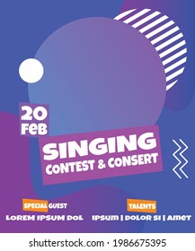 Singing Music Contest And Concert Event Poster, Purple Poster, Singing Contest Poster