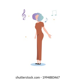 vocal de instrumento musical de canto en vector.