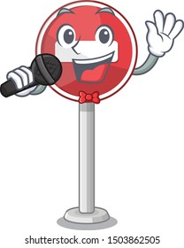 Singing no entry isolated in the character