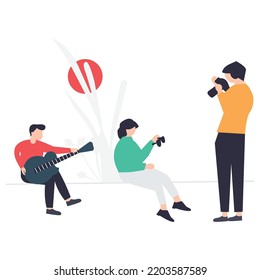 singing on the reoad illustration which is suitable for commercial work and easily modify or edit it

