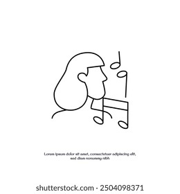 singing outline icon vector design good for web or mobile app