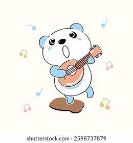 Singing Panda with Cute Guitar
