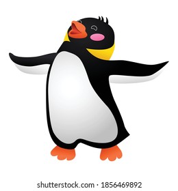 Singing penguin icon. Cartoon of singing penguin vector icon for web design isolated on white background