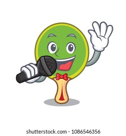 Singing ping pong racket mascot cartoon