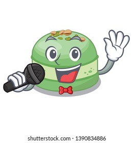 Singing pistachio cake isolated in the character