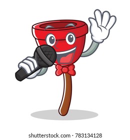 Singing plunger character cartoon style