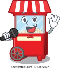 Singing Popcorn Machine Isolated  Mascot